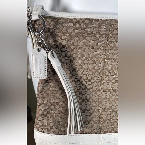 VTG COACH Signature Convertible Shoulder Crossbody Slim Bag Purse F10417 Jaquard - Picture 3 of 16